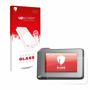 Front side of a product packaging with the brand logo upscreen. Next to it is the device KTM 1290 Super Duke R 2022 TFT-Displa