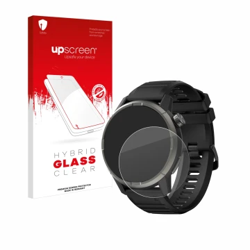 Front side of a product packaging with the brand logo upscreen. Next to it is the device Kiprun GPS 900 by Coros shown with th