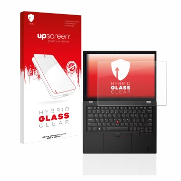 Front side of a product packaging with the brand logo upscreen. Next to it is the device Lenovo Thinkpad L13 Gen 3 shown with 