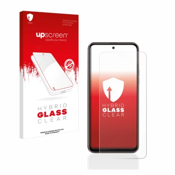 Front side of a product packaging with the brand logo upscreen. Next to it is the device HTC U23 Pro shown with the correspond
