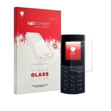 Front side of a product packaging with the brand logo upscreen. Next to it is the device Nokia 110 4G (2023) shown with the co