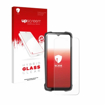 Front side of a product packaging with the brand logo upscreen. Next to it is the device Cubot King Kong 9 shown with the corr