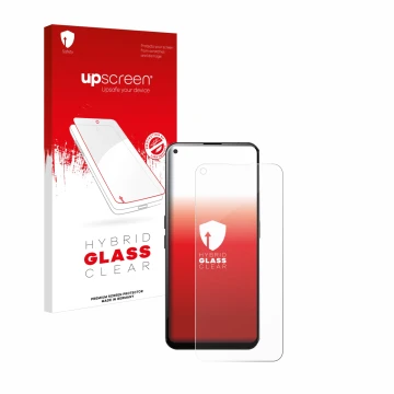 Front side of a product packaging with the brand logo upscreen. Next to it is the device Unihertz Luna shown with the correspo