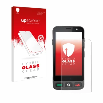 Front side of a product packaging with the brand logo upscreen. Next to it is the device Brondi Amico Pocket shown with the co