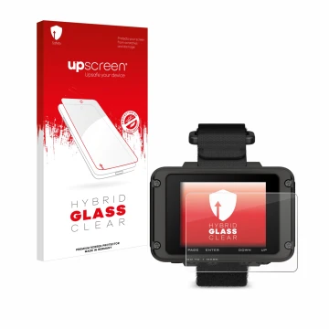 Front side of a product packaging with the brand logo upscreen. Next to it is the device Garmin Foretrex 801 shown with the co