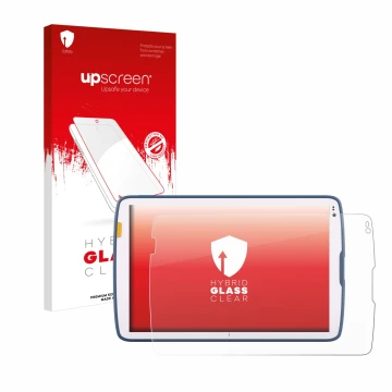 Front side of a product packaging with the brand logo upscreen. Next to it is the device Zebra ET40 10.1