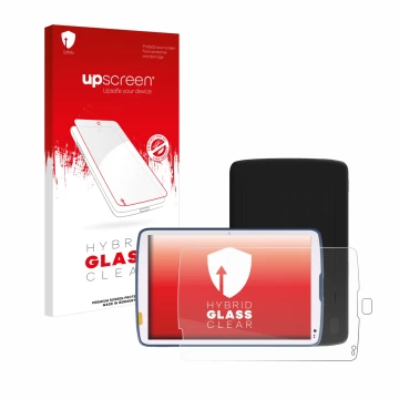 Front side of a product packaging with the brand logo upscreen. Next to it is the device Zebra ET40 10.1