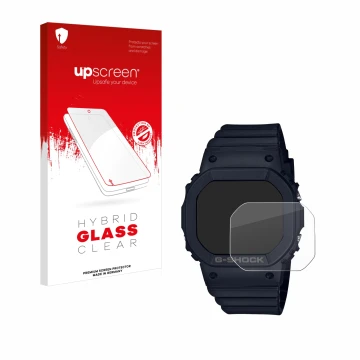 Front side of a product packaging with the brand logo upscreen. Next to it is the device Casio G-Shock GMD-S5600 shown with th