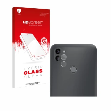 Front side of a product packaging with the brand logo upscreen. Next to it is the device Gigaset GS5 Lite (Front+Camera) shown