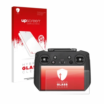 Front side of a product packaging with the brand logo upscreen. Next to it is the device DJI Mavic 3 RC Pro shown with the cor