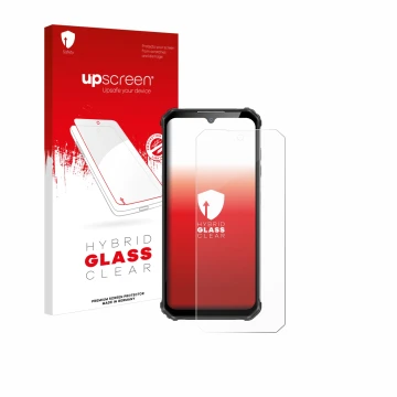 Front side of a product packaging with the brand logo upscreen. Next to it is the device Oukitel WP22 shown with the correspon