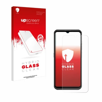 Front side of a product packaging with the brand logo upscreen. Next to it is the device Ulefone Armor 17 Pro shown with the c