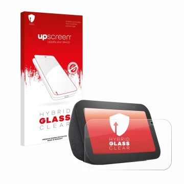 Front side of a product packaging with the brand logo upscreen. Next to it is the device Amazon Echo Show 5 (3th Gen.) shown w