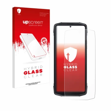 Front side of a product packaging with the brand logo upscreen. Next to it is the device Cubot King Kong Star shown with the c