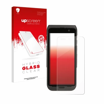 Front side of a product packaging with the brand logo upscreen. Next to it is the device Honeywell CT47 shown with the corresp