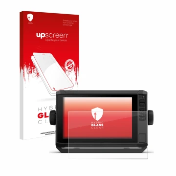 Front side of a product packaging with the brand logo upscreen. Next to it is the device Garmin ECHOMAP UHD2 9