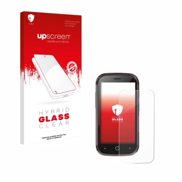 Front side of a product packaging with the brand logo upscreen. Next to it is the device Unihertz Jelly Star shown with the co