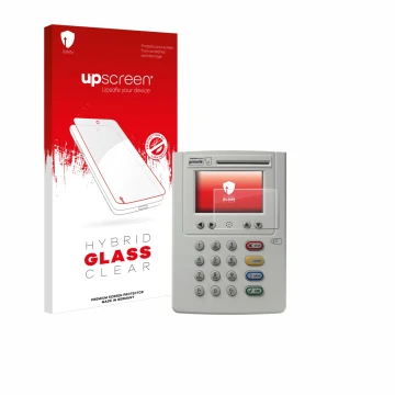 Front side of a product packaging with the brand logo upscreen. Next to it is the device ingenico eHealth ORGA Neo 6141 shown 