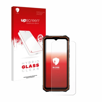 Front side of a product packaging with the brand logo upscreen. Next to it is the device Hotwav Cyber 13 Pro shown with the co