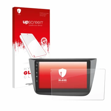 Front side of a product packaging with the brand logo upscreen. Next to it is the device Topway Android CarPlay (9