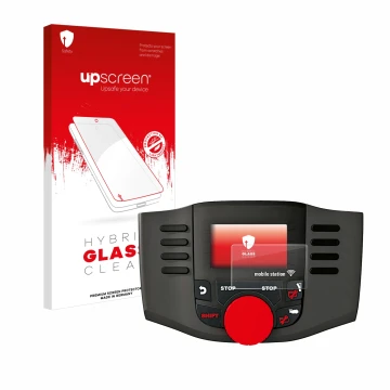 Front side of a product packaging with the brand logo upscreen. Next to it is the device Märklin Mobile Station WLAN 60667 sho