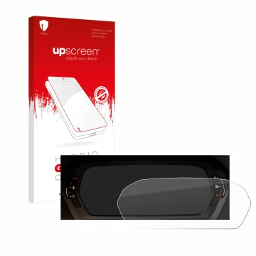 Front side of a product packaging with the brand logo upscreen. Next to it is the device Audi A3 2023 Virtual cockpit shown wi