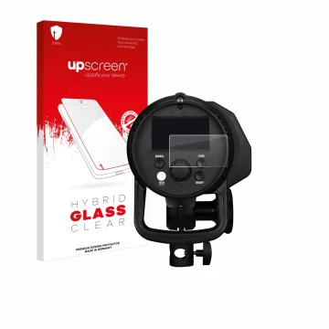 Front side of a product packaging with the brand logo upscreen. Next to it is the device Profoto B1X shown with the correspond