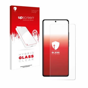 Front side of a product packaging with the brand logo upscreen. Next to it is the device Xiaomi Redmi Note 13 5G shown with th
