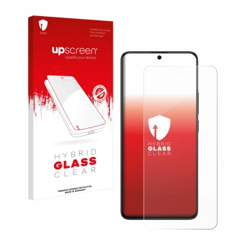 Front side of a product packaging with the brand logo upscreen. Next to it is the device Xiaomi Redmi Note 13 Pro 5G shown wit