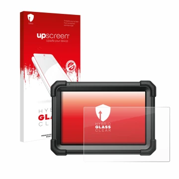 Front side of a product packaging with the brand logo upscreen. Next to it is the device Launch X-431 Pro3 Apex shown with the
