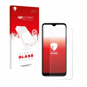 Front side of a product packaging with the brand logo upscreen. Next to it is the device Nokia C12 shown with the correspondin
