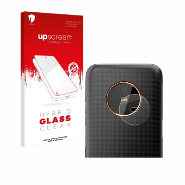 Front side of a product packaging with the brand logo upscreen. Next to it is the device Gigaset GX6 Pro (ONLY Camera) shown w