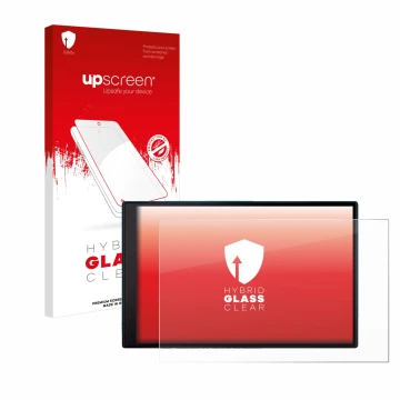 Front side of a product packaging with the brand logo upscreen. Next to it is the device Garmin DriveSmart 86 MT-S shown with 