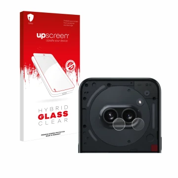 Front side of a product packaging with the brand logo upscreen. Next to it is the device Nothing Phone (2a) (ONLY Camera Lens)