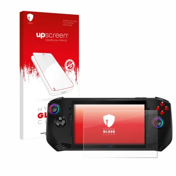 Front side of a product packaging with the brand logo upscreen. Next to it is the device MSI Claw A1M shown with the correspon