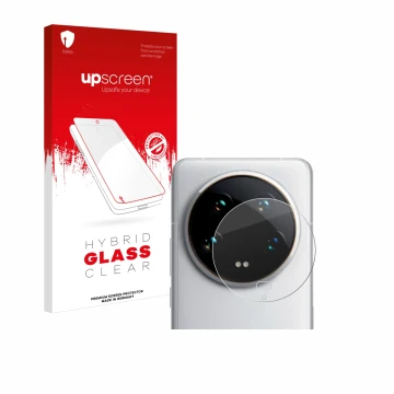 Front side of a product packaging with the brand logo upscreen. Next to it is the device Xiaomi 14 Ultra (ONLY Camera Lens) sh