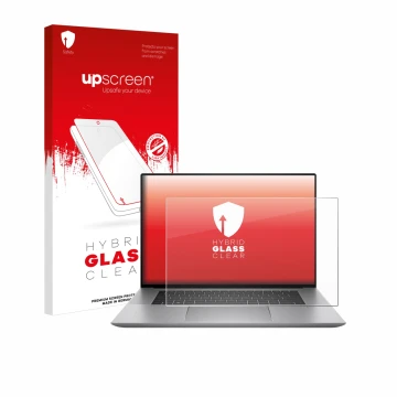 Front side of a product packaging with the brand logo upscreen. Next to it is the device HP Zbook Studio 16 G10 shown with the