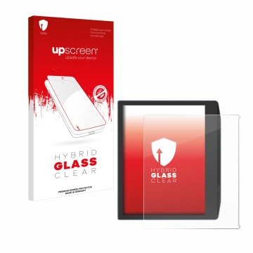 Front side of a product packaging with the brand logo upscreen. Next to it is the device PocketBook Era Color shown with the c
