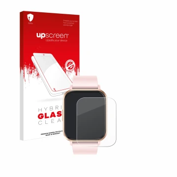 Front side of a product packaging with the brand logo upscreen. Next to it is the device walkbee Smartwatch 1.83