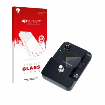 Front side of a product packaging with the brand logo upscreen. Next to it is the device Harley Benton AirBorne Pro 5.8Ghz sho