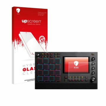 Front side of a product packaging with the brand logo upscreen. Next to it is the device Akai MPC Live II shown with the corre
