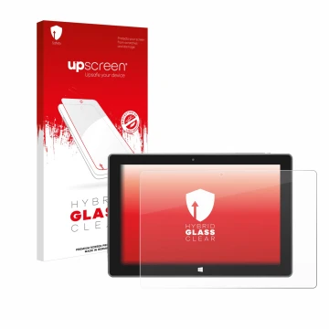 Front side of a product packaging with the brand logo upscreen. Next to it is the device SZTPS Tablet 10.1