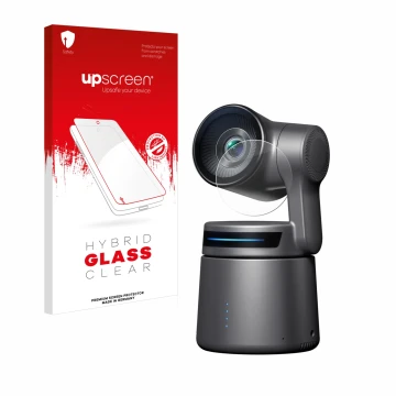 Front side of a product packaging with the brand logo upscreen. Next to it is the device OBSBOT Tail Air shown with the corres