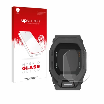 Front side of a product packaging with the brand logo upscreen. Next to it is the device Casio G-Shock GBD-200 shown with the 