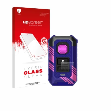 Front side of a product packaging with the brand logo upscreen. Next to it is the device Vaporesso Armour Max shown with the c