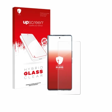 Front side of a product packaging with the brand logo upscreen. Next to it is the device HTC U24 Pro shown with the correspond