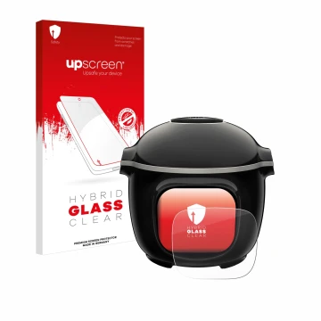 Front side of a product packaging with the brand logo upscreen. Next to it is the device Moulinex Cookeo Touch shown with the 