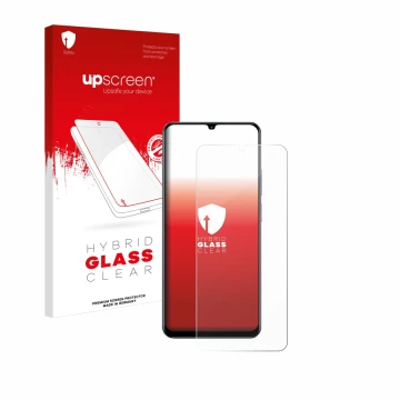 Front side of a product packaging with the brand logo upscreen. Next to it is the device realme C61 shown with the correspondi
