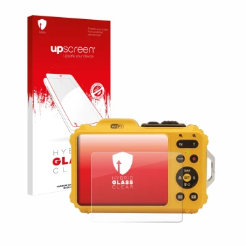 Front side of a product packaging with the brand logo upscreen. Next to it is the device Kodak Pixpro WPZ2 shown with the corr