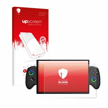 Front side of a product packaging with the brand logo upscreen. Next to it is the device OneXPlayer X1 shown with the correspo
